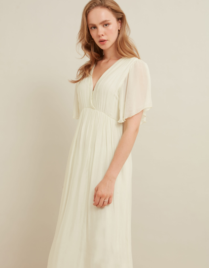 LAB Betel Flutter Sleeve Satin Maxi (FINAL SALE)