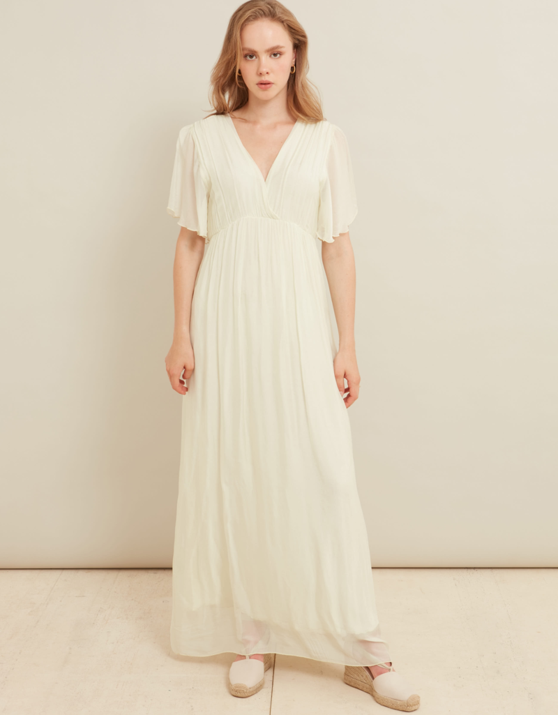 LAB Betel Flutter Sleeve Satin Maxi (FINAL SALE)