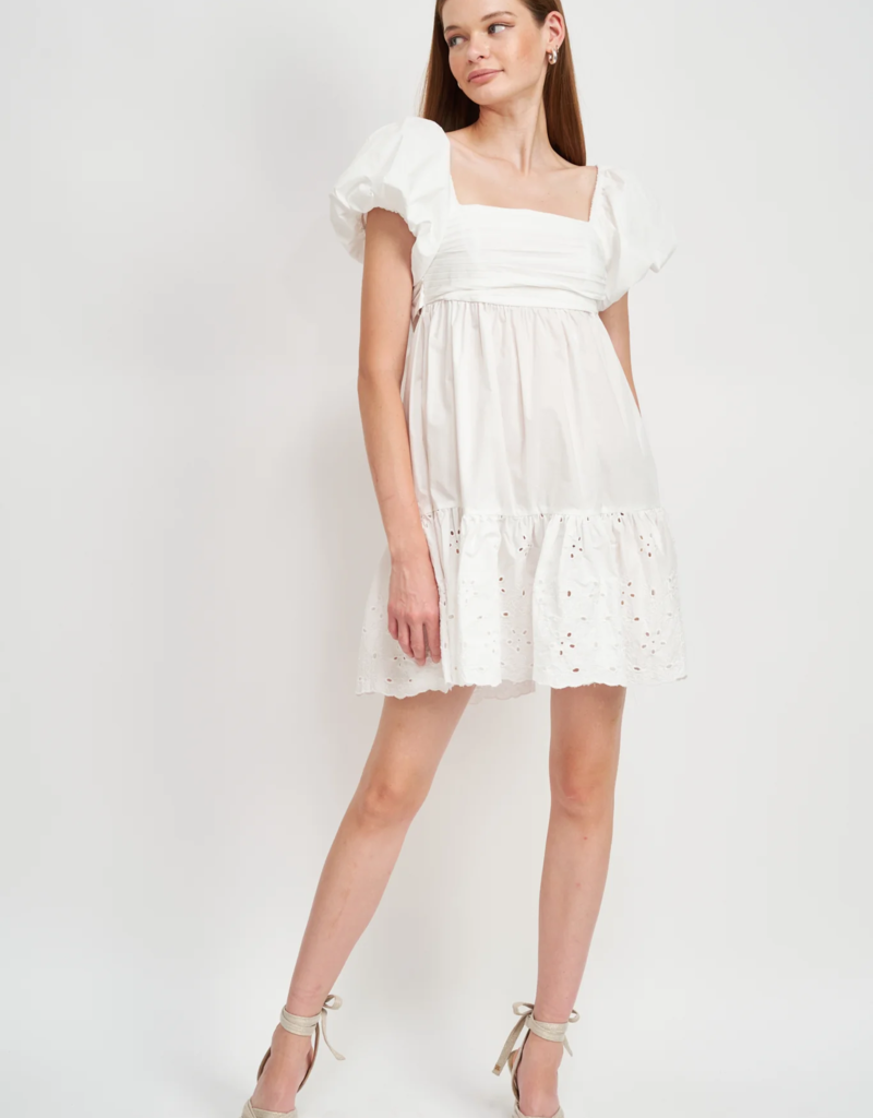 Kalani Embroidered Poplin Mini Dress - Adorn Boutique