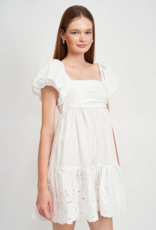 En Saison Kalani Embroidered Poplin Mini Dress