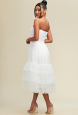 Luxxel Liv Tiered Tulle Midi Dress (FINAL SALE)
