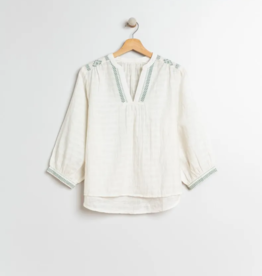 Indi and Cold Jimena Embroidered Cotton Blouse