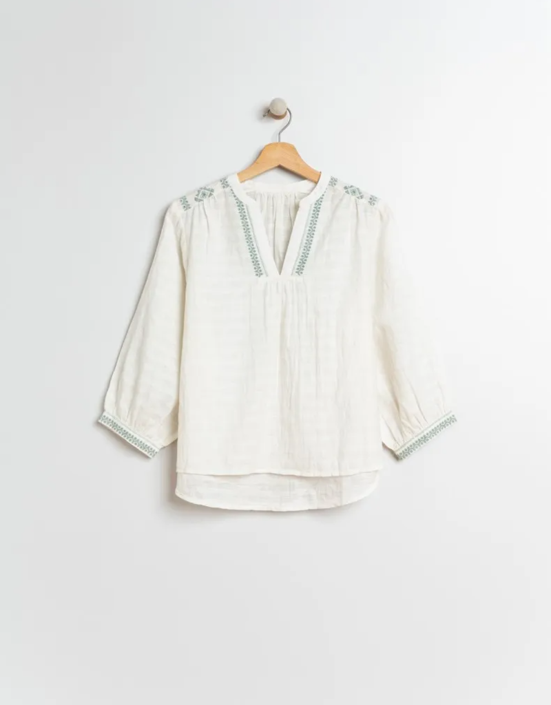 Indi and Cold Jimena Embroidered Cotton Blouse (FINAL SALE)