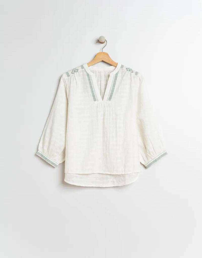 Indi and Cold Jimena Embroidered Cotton Blouse