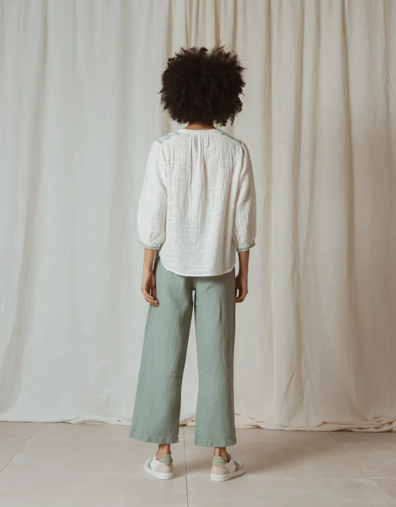 Indi and Cold Jimena Embroidered Cotton Blouse (FINAL SALE)