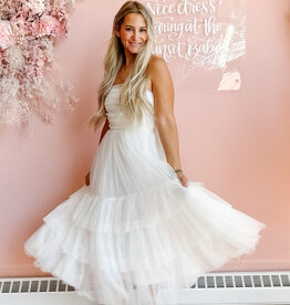 Luxxel Liv Tiered Tulle Midi Dress