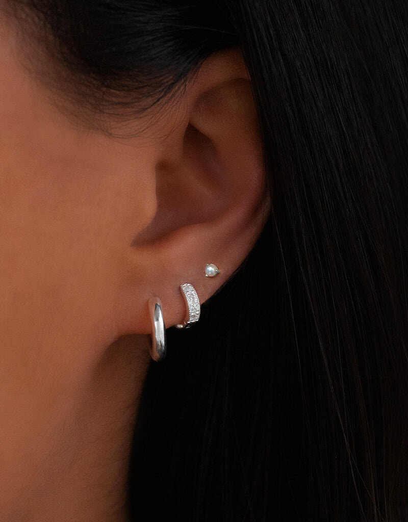 Leah Alexandra Element Studs - Silver/Pearl