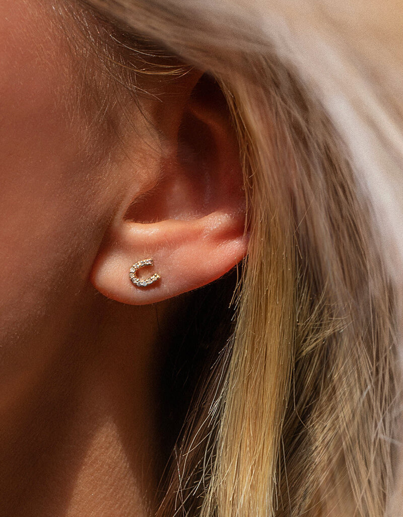 Leah Alexandra Tiny Horseshoe Studs