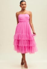 Luxxel Liv Tiered Tulle Midi Dress