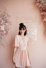 Adelyn Rae Jenis Plisse Mini Dress With Waist Detail