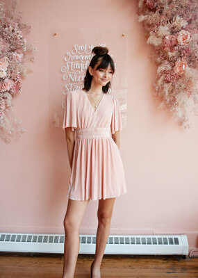 Adelyn Rae Jenis Plisse Mini Dress *Only One Left - XXL*