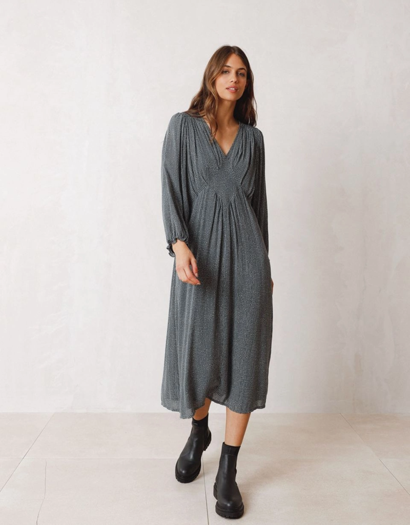 Indi and Cold Dahlia Printed Midi Dress (FINAL SALE)