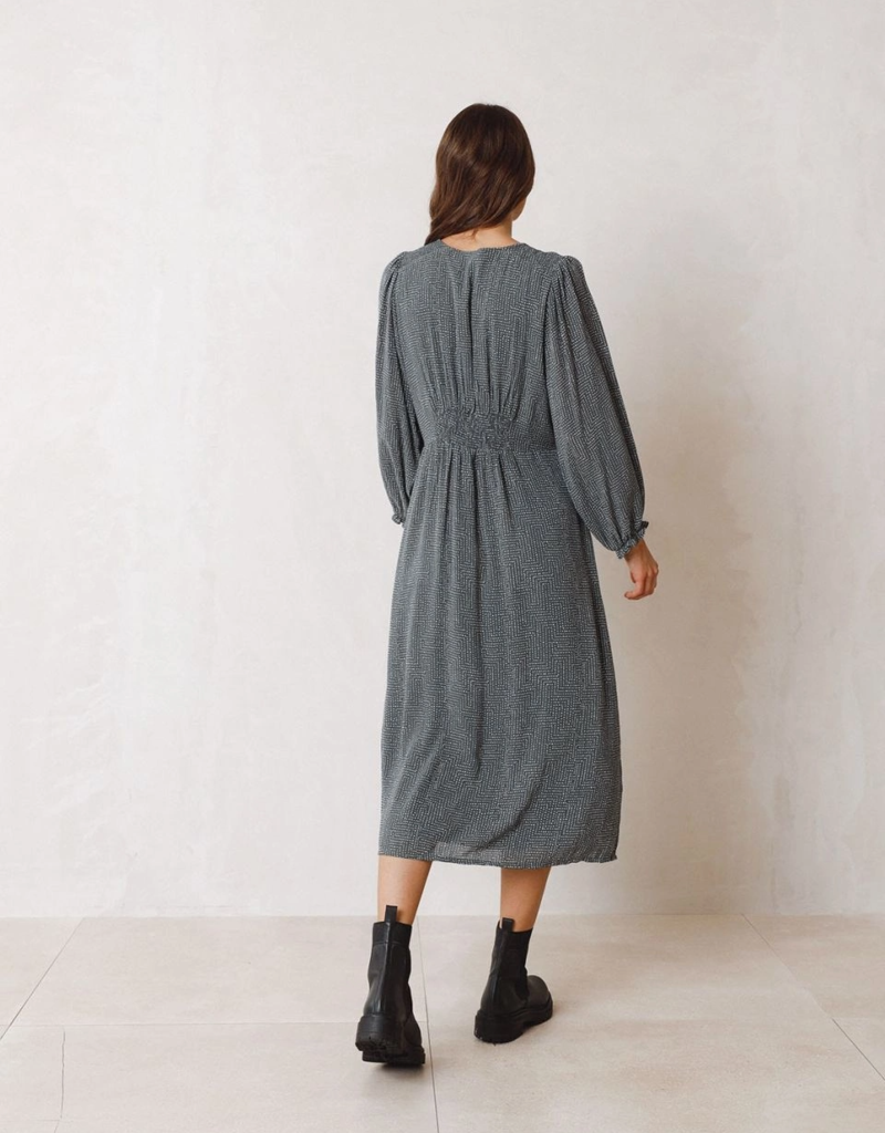 Indi and Cold Dahlia Printed Midi Dress (FINAL SALE)