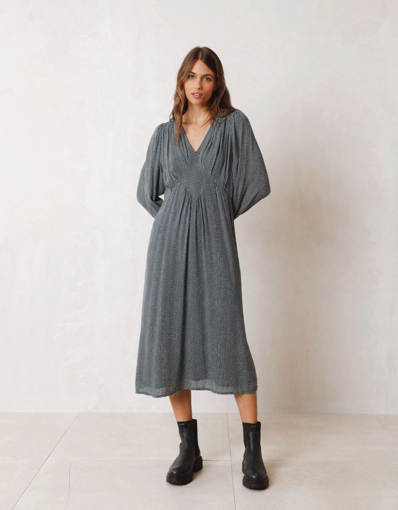Indi and Cold Dahlia Printed Midi Dress (FINAL SALE)