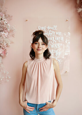 Adelyn Rae Luna Pleated Mock Neck Top *Only One Left - XL*