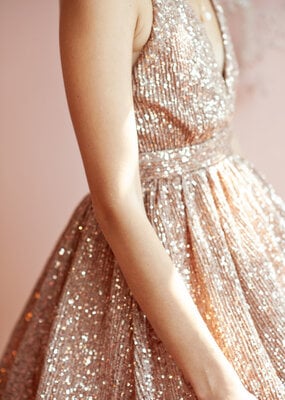 Luxxel Riley Sequin Pleated Mini Dress