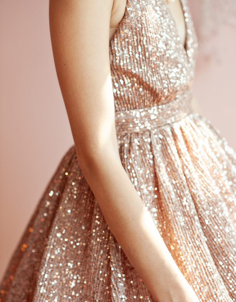 Luxxel Riley Sequin Pleated Mini Dress