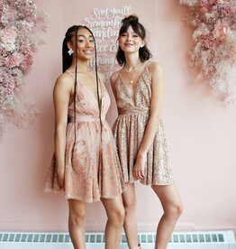 Luxxel Mini Halle Dress in Blush *Only Large Left* *Fits Small*