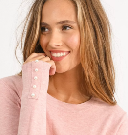 Molly Bracken Knoxlee Pearl Button Sweater in Pink