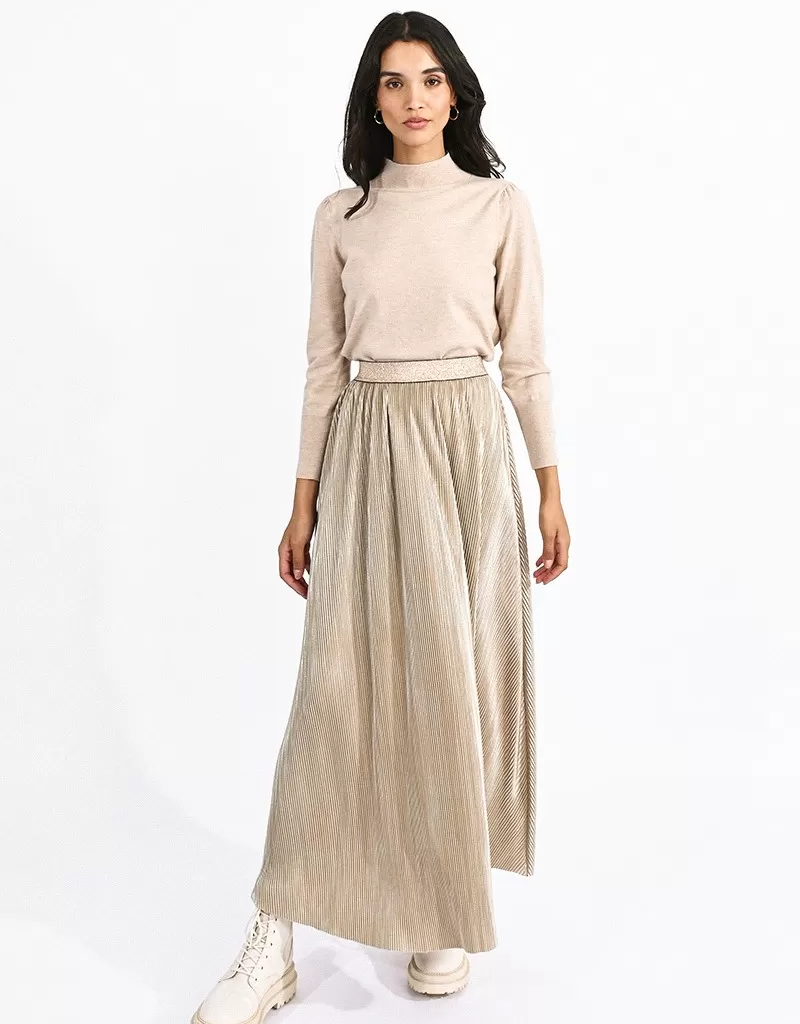 Molly Bracken Jewel Metallic Plisse Skirt (FINAL SALE)