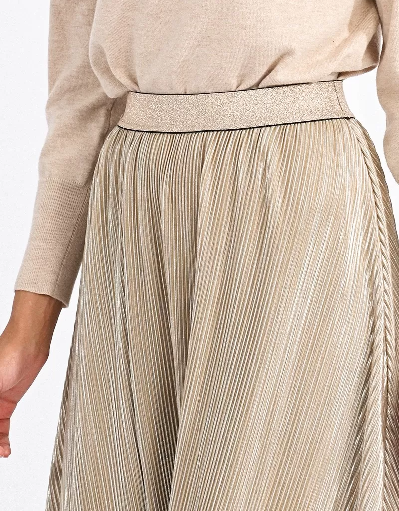 Molly Bracken Jewel Metallic Plisse Skirt (FINAL SALE)