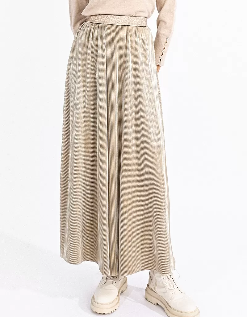 Molly Bracken Jewel Metallic Plisse Skirt (FINAL SALE)