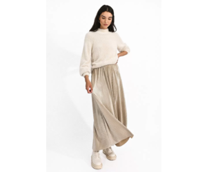 Jewel Metallic Plisse Skirt - Adorn Boutique