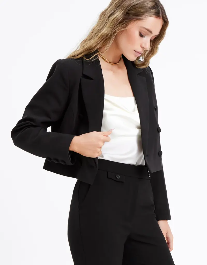 Adelyn Rae Gretchen Double Breasted Cropped Blazer