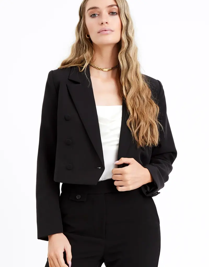 Adelyn Rae Gretchen Double Breasted Cropped Blazer