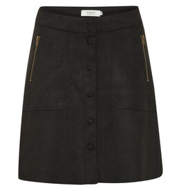 B.Young Dosa Faux Suede Button-Up Skirt
