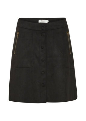 B.Young Dosa Faux Suede Button-Up Skirt