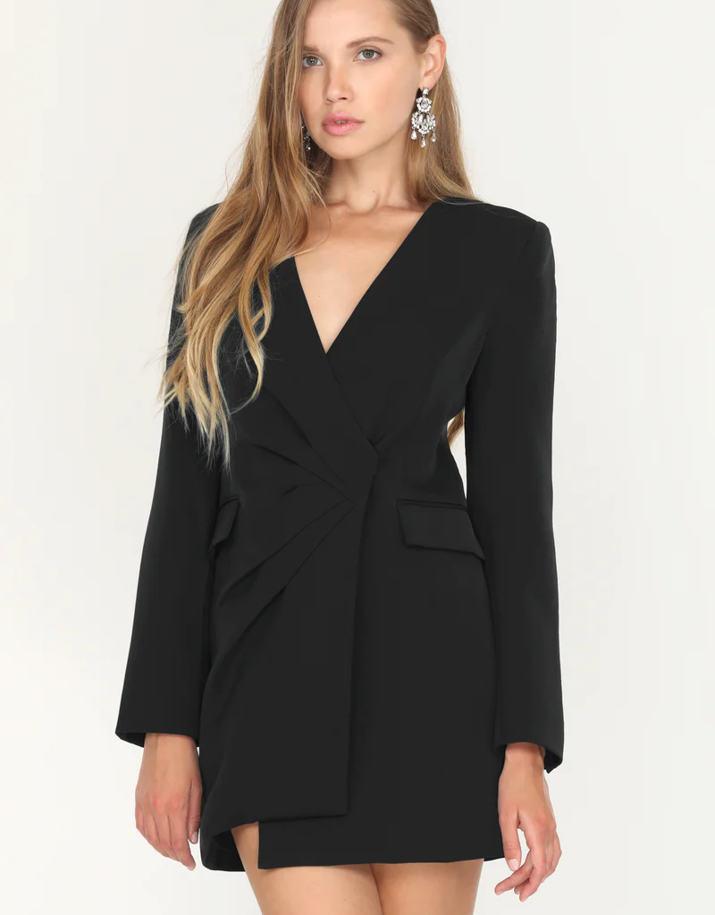 Buy WoowZerz Black Asymmetric Blazer Dress - Dresses for Women 9396259