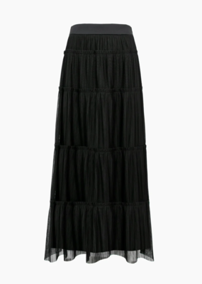 Adelyn Rae Regie Tiered Tulle Plisse Midi Skirt