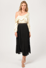 Adelyn Rae Regie Tiered Tulle Plisse Midi Skirt (FINAL SALE)
