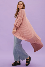 Cara and the Sky Alex Cable Balloon Sleeve Maxi Cardigan (FINAL SALE)