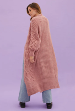 Cara and the Sky Alex Cable Balloon Sleeve Maxi Cardigan (FINAL SALE)