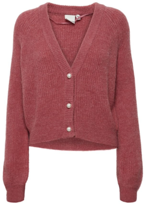 ICHI Marin Pearl Button Knit Cardigan