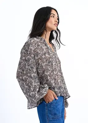 Molly Bracken Avalon Paisley Printed Blouse