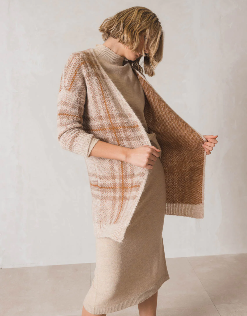 Indi and Cold Petra Plaid Knit Cardigan