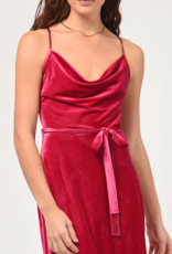 Adelyn Rae Zana Velvet Cowl Neck Slip Dress (FINAL SALE)