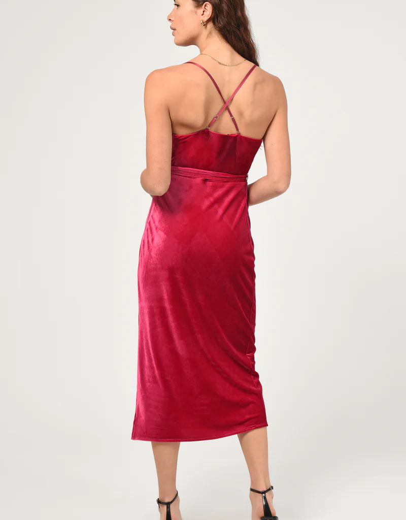 Adelyn Rae Zana Velvet Cowl Neck Slip Dress (FINAL SALE)