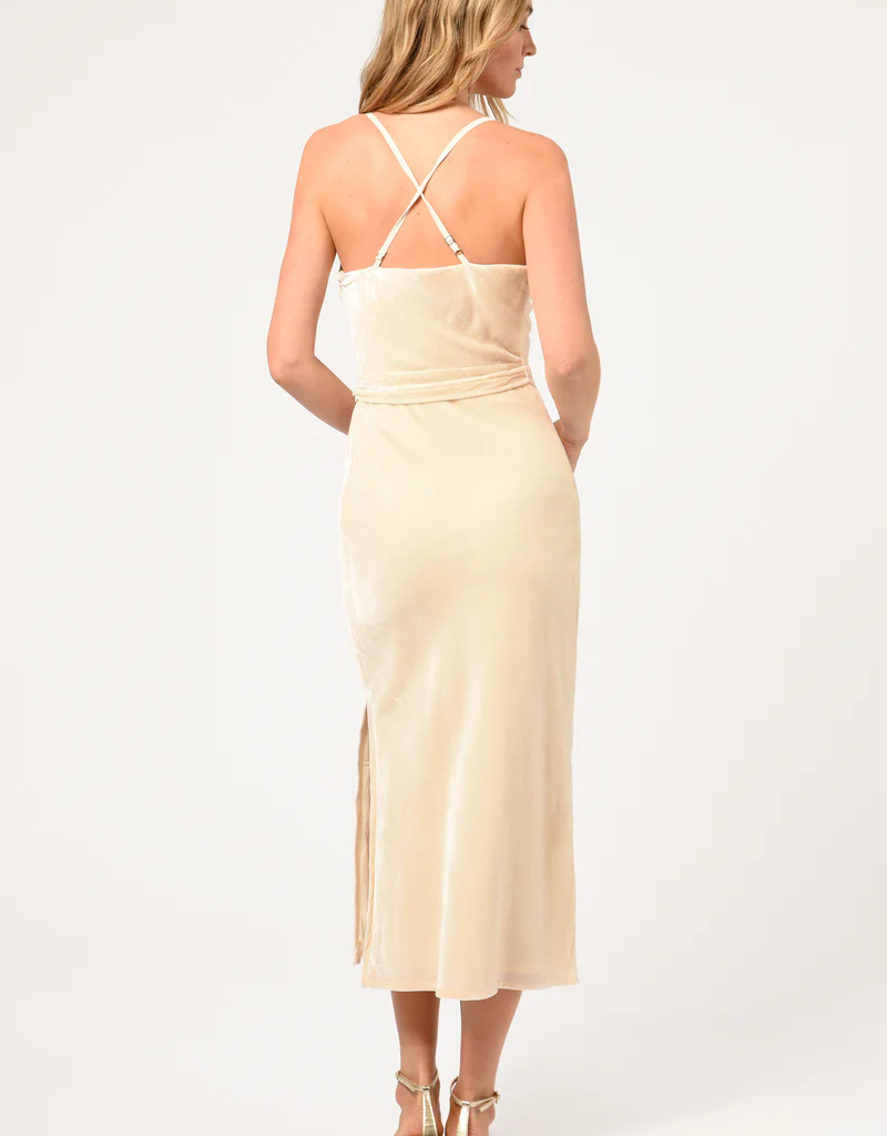 Adelyn Rae Zana Velvet Cowl Neck Slip Dress (FINAL SALE)