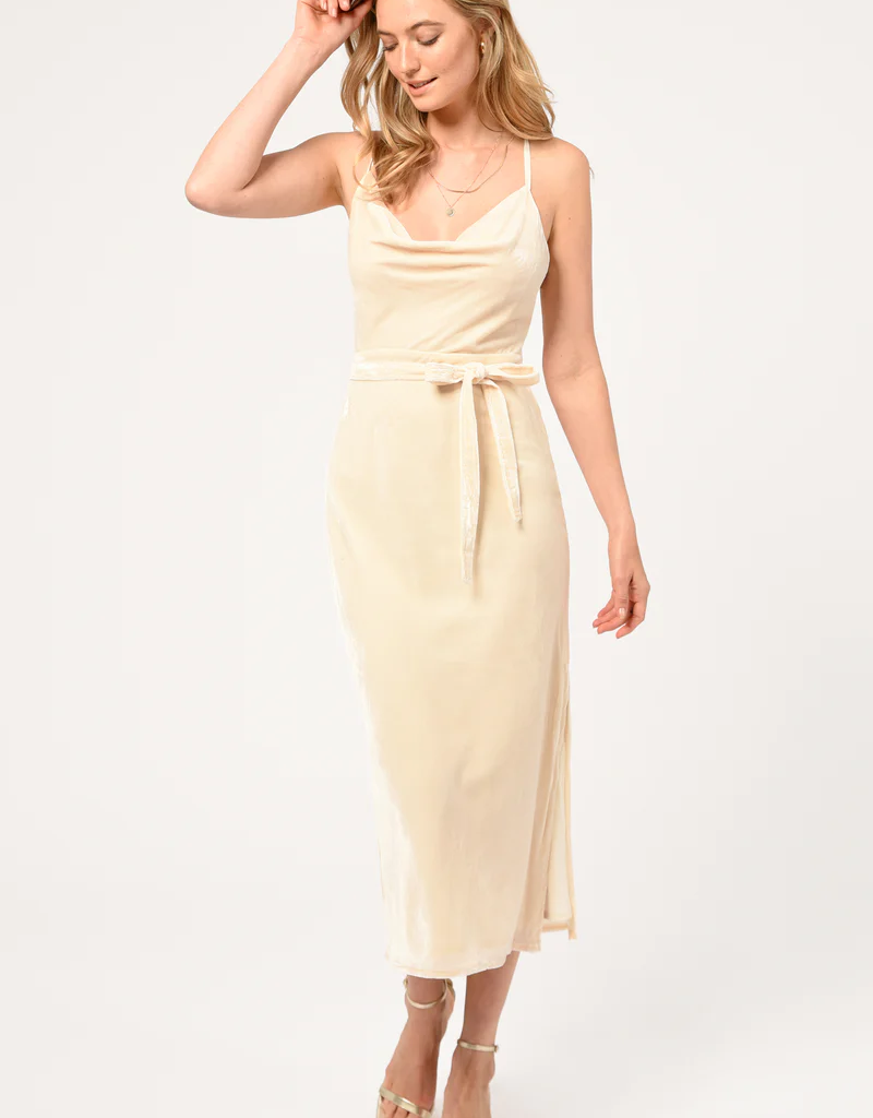 Adelyn Rae Zana Velvet Cowl Neck Slip Dress (FINAL SALE)