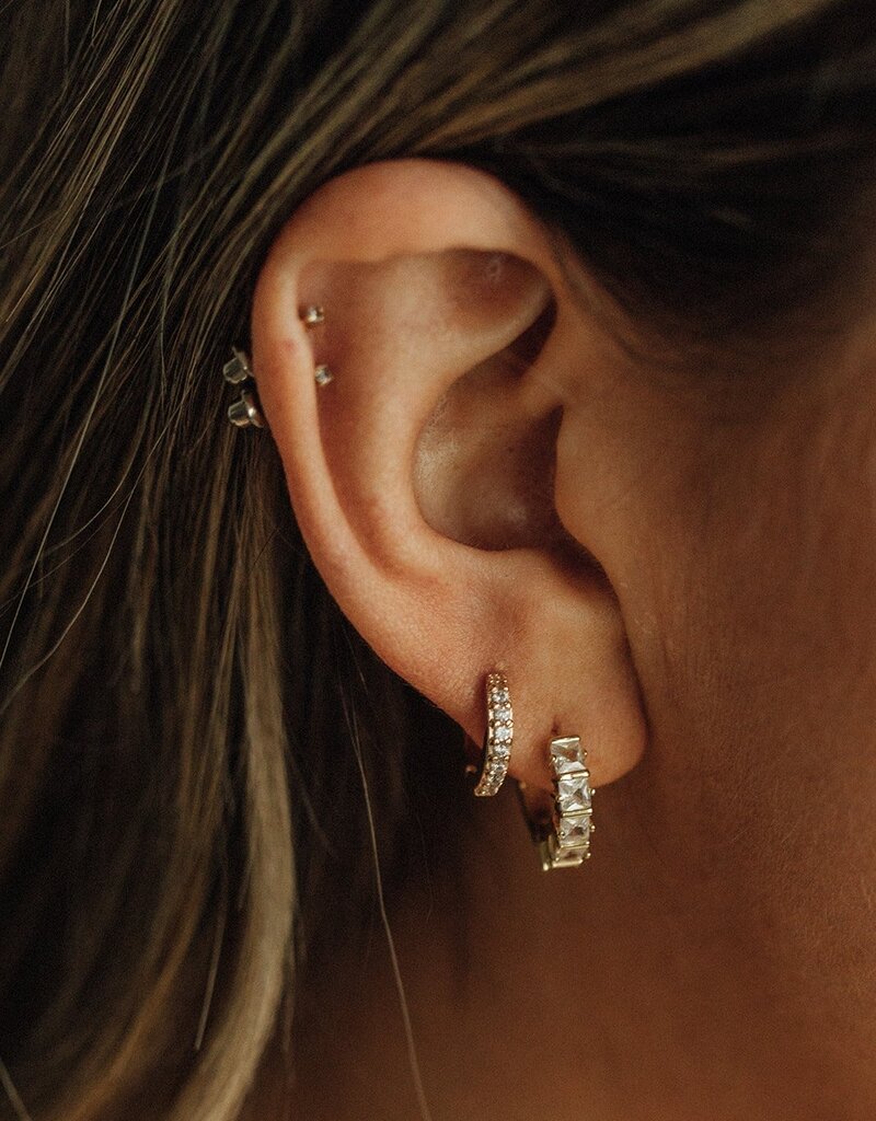Lavender & Grace Wren CZ Hoops - Gold