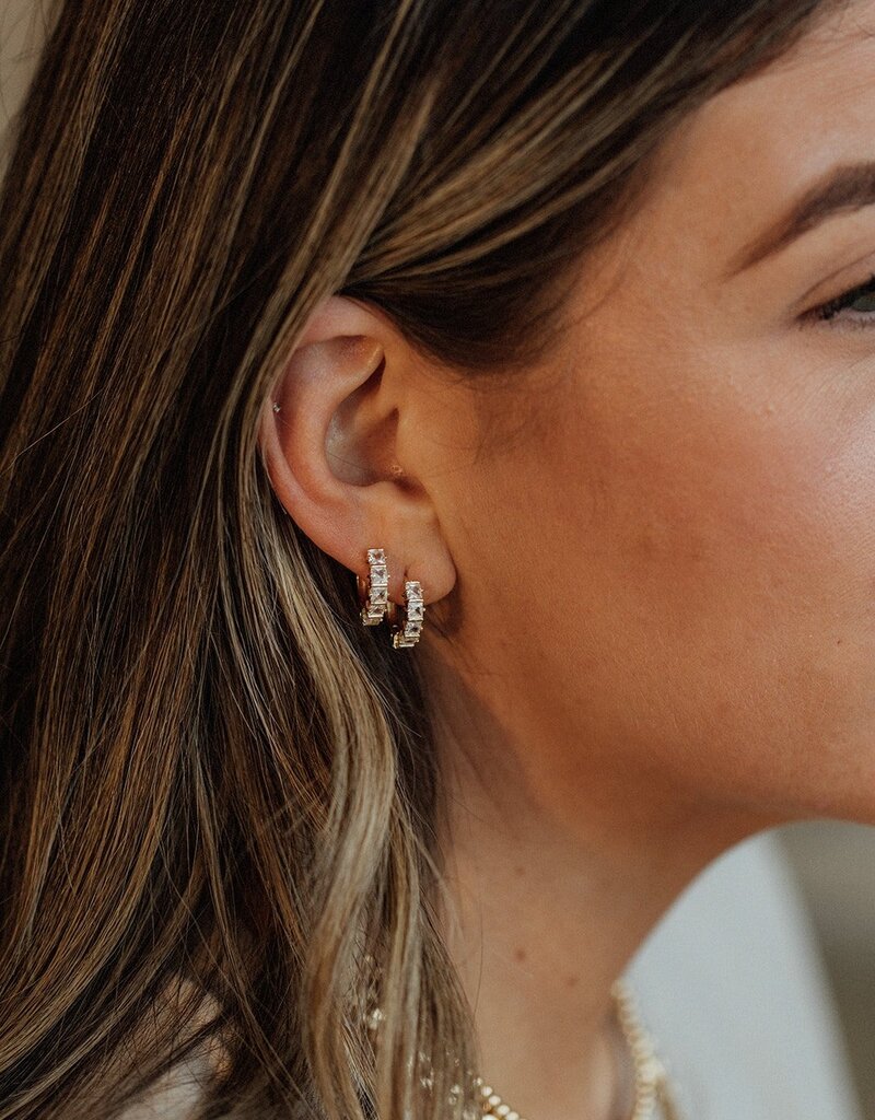 Lavender & Grace Wren CZ Hoops - Gold