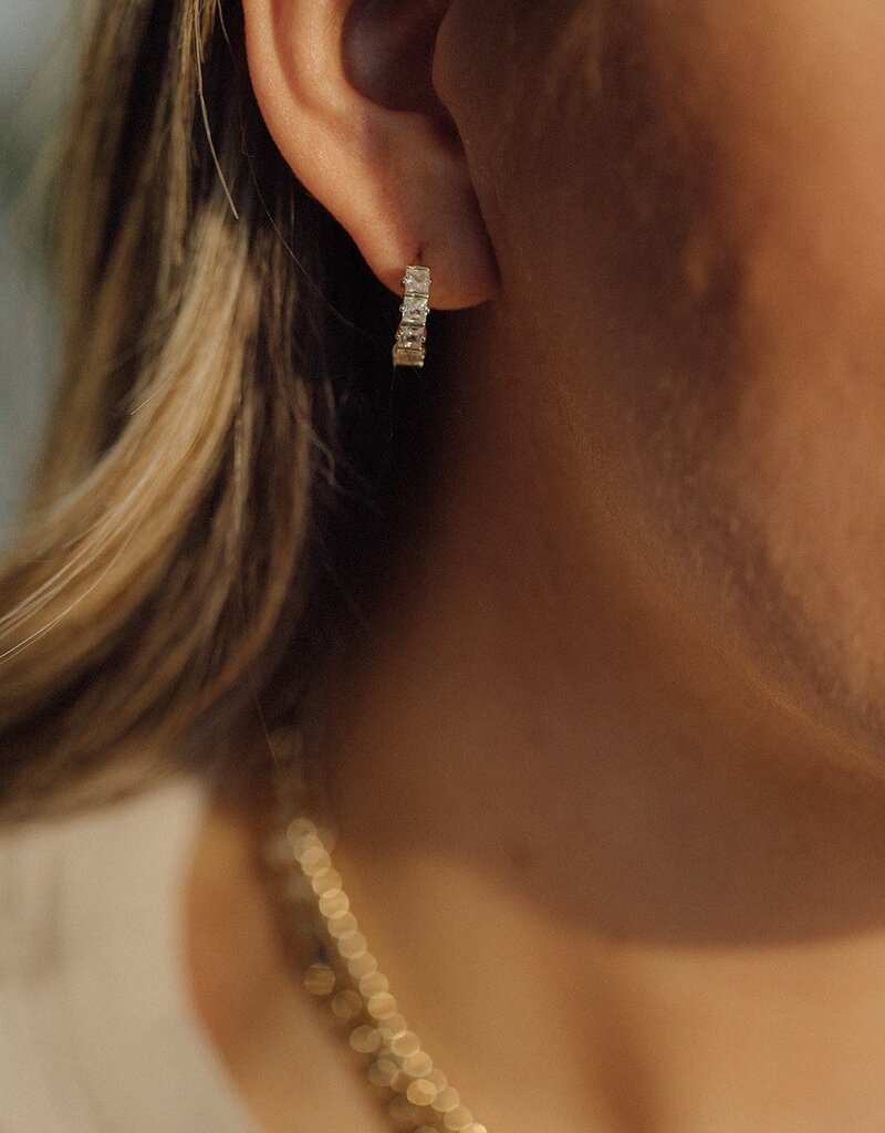 Lavender & Grace Wren CZ Hoops - Gold