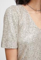 ICHI Fauci Sequin T-Shirt Silver (FINAL SALE)
