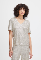 ICHI Fauci Sequin T-Shirt Silver (FINAL SALE)
