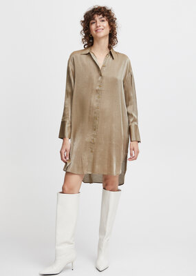 B.Young Laka Metallic Shirt Dress