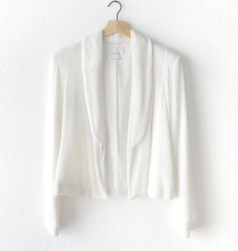 Greylin Dawn Mini Sequin Cropped Blazer in White